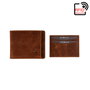 Zoozie Bags Cartera para Hombre de Piel Auténtica, Tostado, 10 cm x 2 cm x 7.4 cm